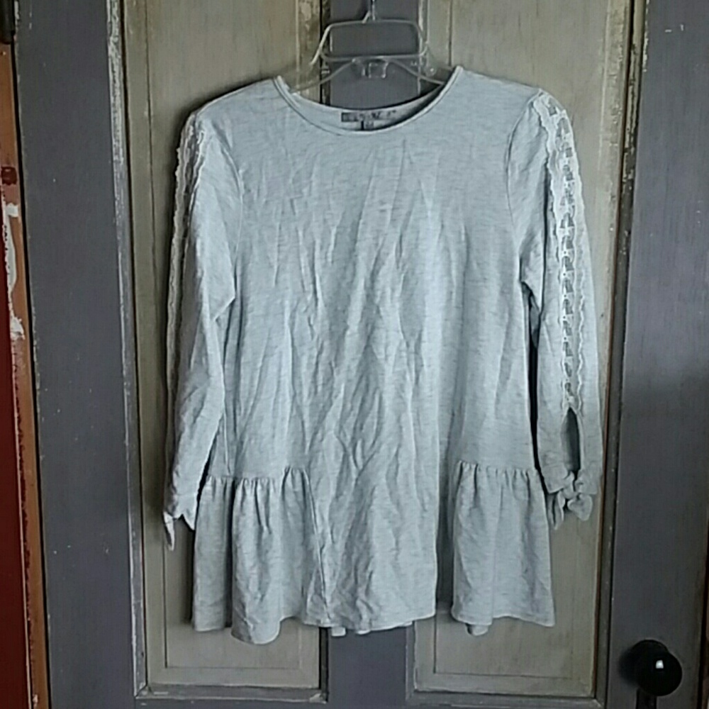 Miss Me Peplum Top With Lace Detail